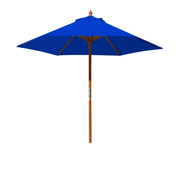 7 ft Rd Wood Patio Umbrella, 6 Ribs, Blank - 7 ft Rd Wood Patio Umbrella, 6 Ribs, Blank - Image 2 of 3