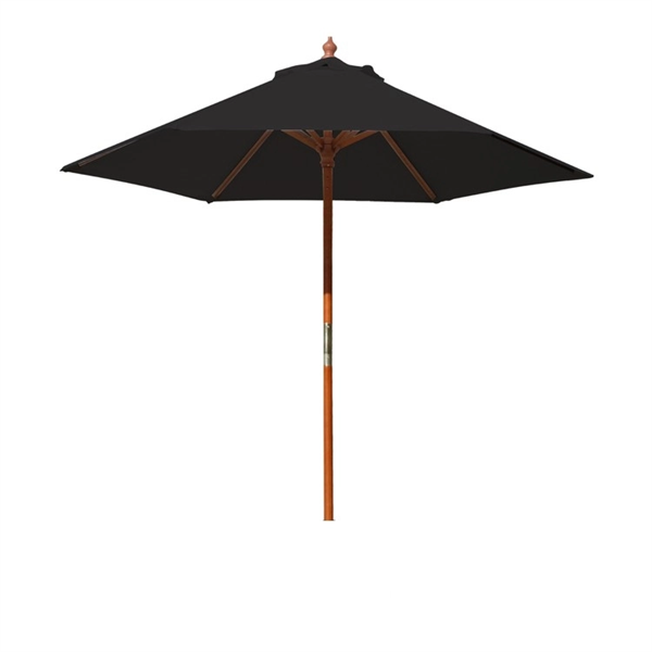 7 ft Rd Wood Patio Umbrella, 6 Ribs, Blank - 7 ft Rd Wood Patio Umbrella, 6 Ribs, Blank - Image 3 of 3