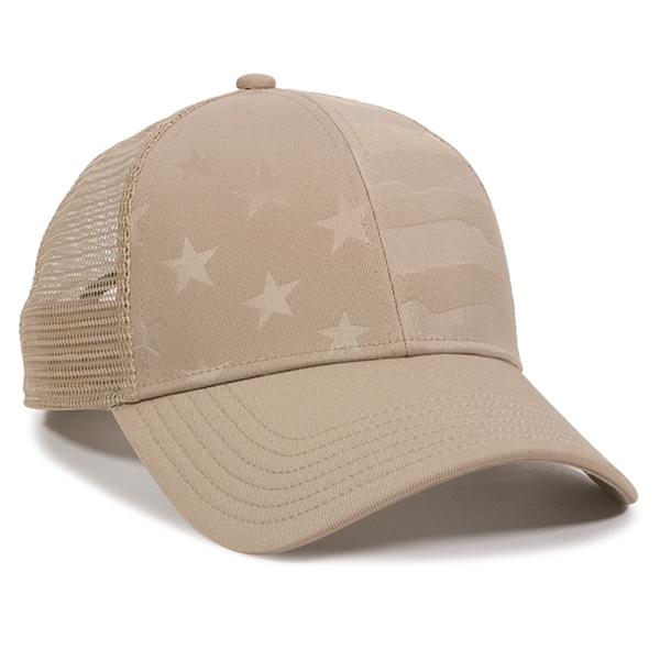 Debossed American Flag 6 Panel Mesh Back Cap - Debossed American Flag 6 Panel Mesh Back Cap - Image 2 of 3