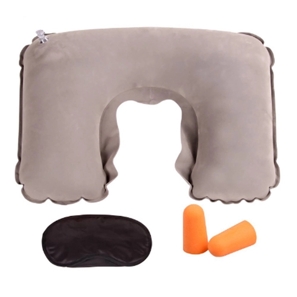 Travel Pillow Kit W/Ear Plugs & Eye Mask - Travel Pillow Kit W/Ear Plugs & Eye Mask - Image 2 of 4