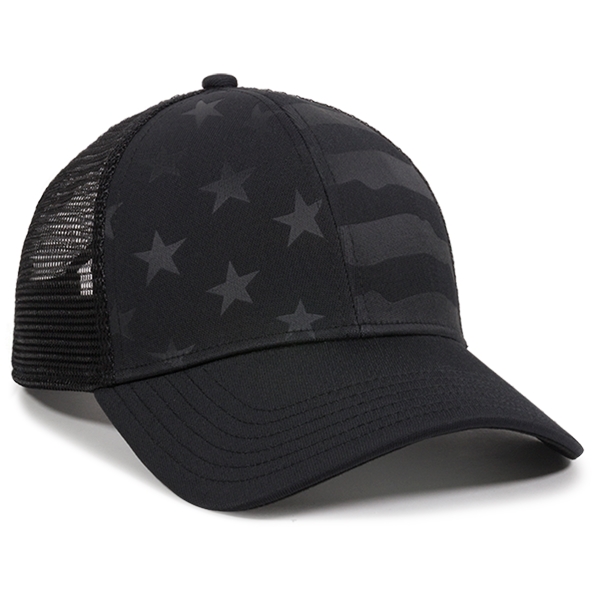 Debossed American Flag 6 Panel Mesh Back Cap - Debossed American Flag 6 Panel Mesh Back Cap - Image 3 of 3