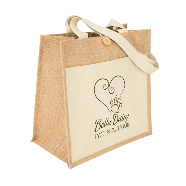 Izzy™- Jute Tote - Screen Print - Izzy™- Jute Tote - Screen Print - Image 4 of 8