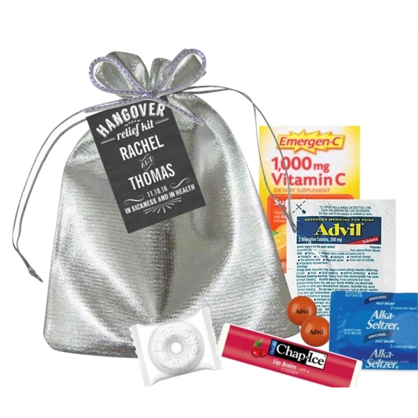 Metallic Silver Hangover Kit Bag - Metallic Silver Hangover Kit Bag - Image 0 of 2