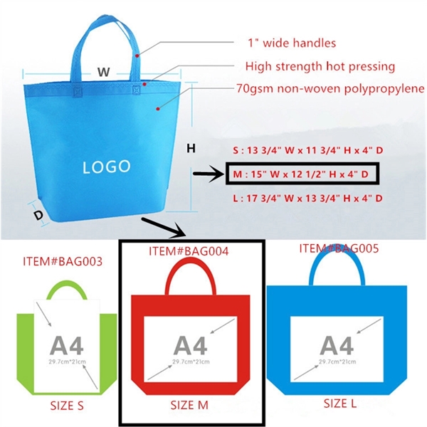 Customize Non-Woven Tote Bag (15" W x 12 1/2" H x 4" D) - Customize Non-Woven Tote Bag (15" W x 12 1/2" H x 4" D) - Image 2 of 15