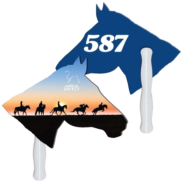 Horse Auction Hand Fan Full Color - Horse Auction Hand Fan Full Color - Image 1 of 1