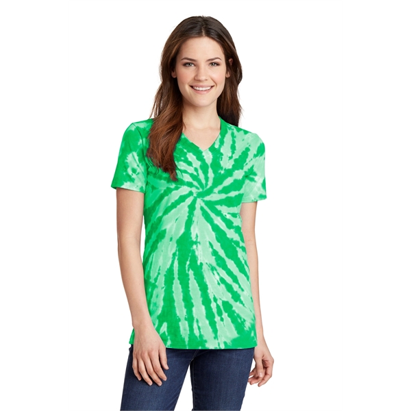 Port & Company Women's Tie-Dye V-Neck Tee. - Port & Company Women's Tie-Dye V-Neck Tee. - Image 1 of 47