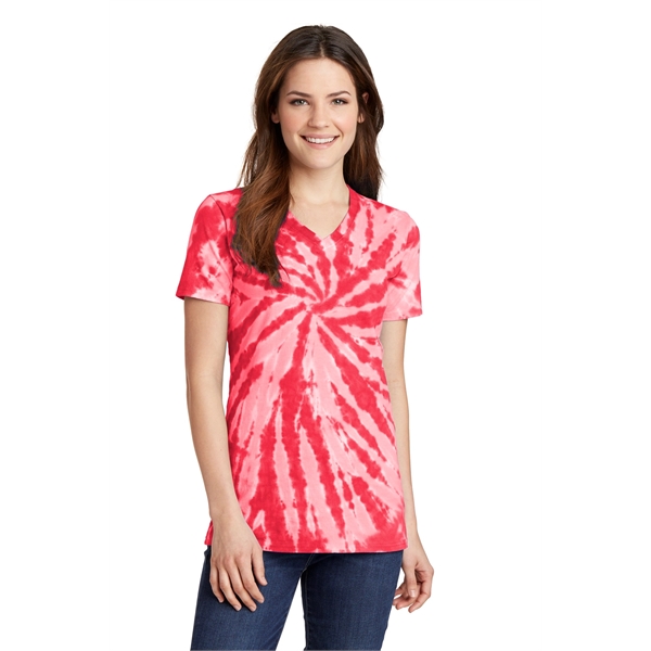 Port & Company Women's Tie-Dye V-Neck Tee. - Port & Company Women's Tie-Dye V-Neck Tee. - Image 2 of 47