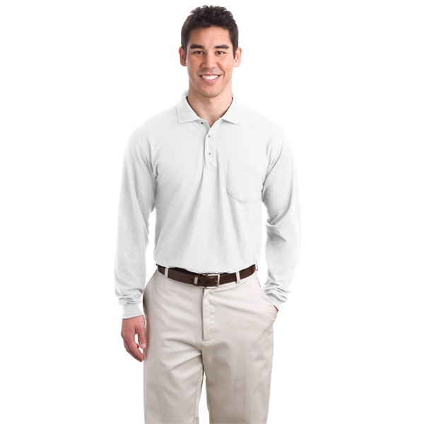 Port Authority Long Sleeve Silk Touch Polo with Pocket. - Port Authority Long Sleeve Silk Touch Polo with Pocket. - Image 0 of 15