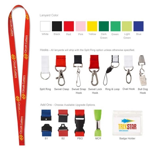 1" Polyester Lanyard - 1" Polyester Lanyard - Image 0 of 4