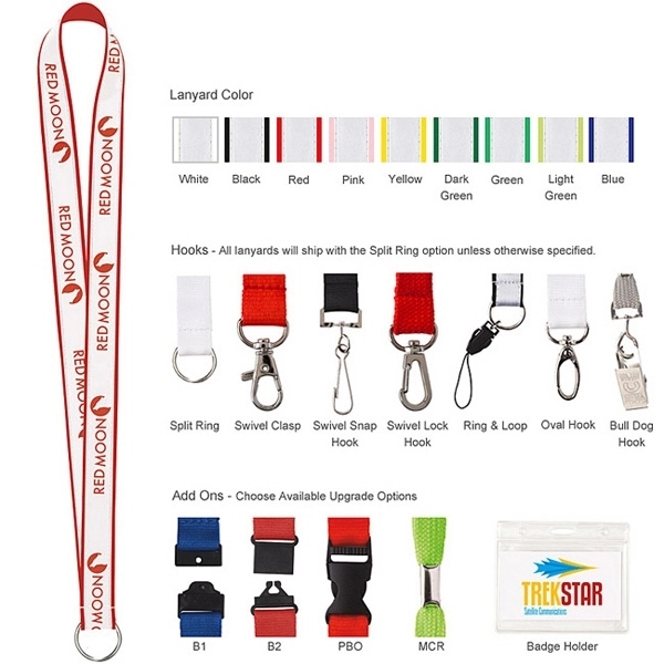 1'' Polyester Lanyard with Ribbon - 1'' Polyester Lanyard with Ribbon - Image 2 of 4