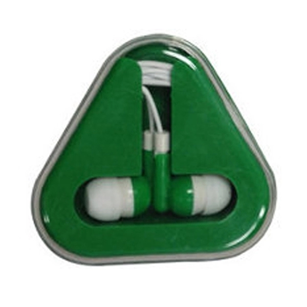 Earbuds in Triangular Storage Display Case - Earbuds in Triangular Storage Display Case - Image 1 of 1