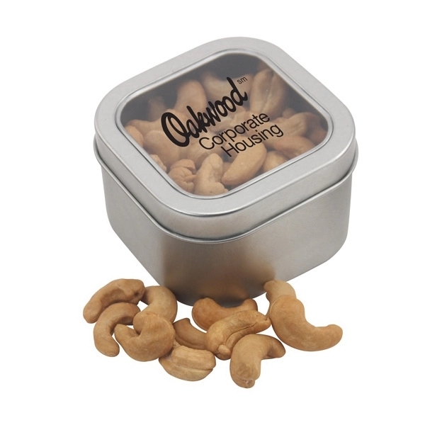 Large Tin with Window Lid and Cashews
