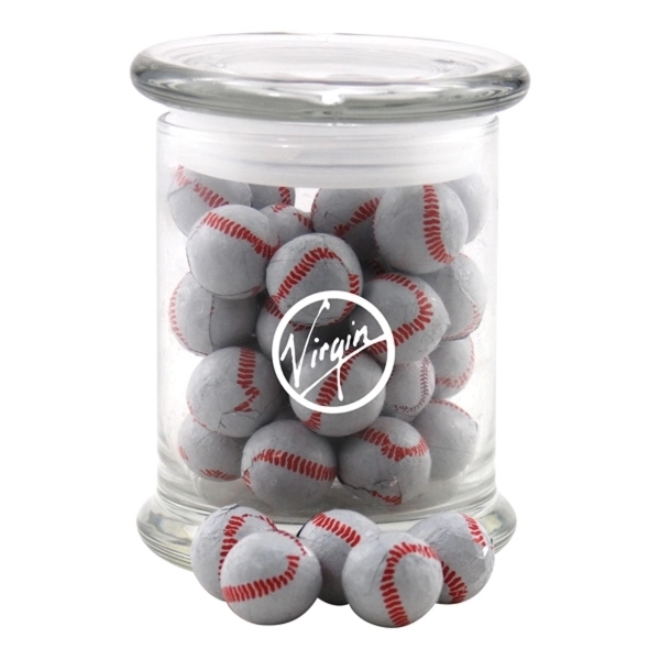 Chocolate Baseballs in a Large Round Glass Jar with Lid - Chocolate Baseballs in a Large Round Glass Jar with Lid - Image 0 of 0