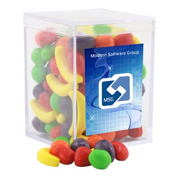 Runts Candy in a Clear Acrylic Square Box Plum Grove