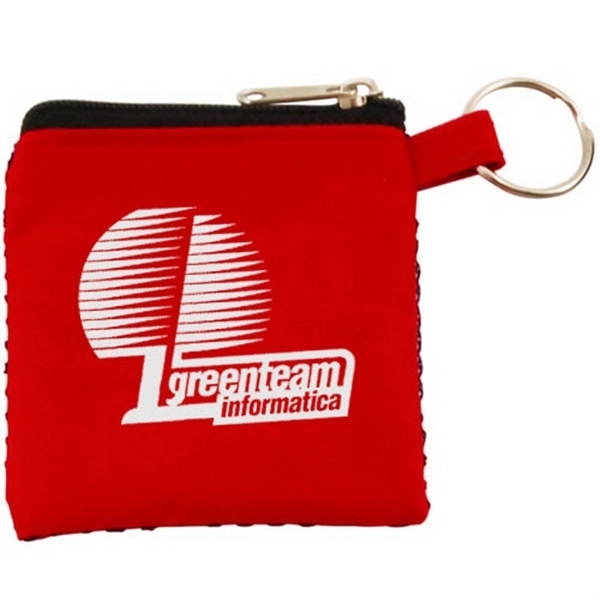Zippered Accessories Pouch with Keychain Attachment - Zippered Accessories Pouch with Keychain Attachment - Image 3 of 4
