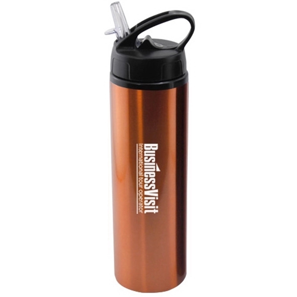 24 oz Aluminum Water Bottle with Sports Sipper Flip Straw - 24 oz Aluminum Water Bottle with Sports Sipper Flip Straw - Image 4 of 7