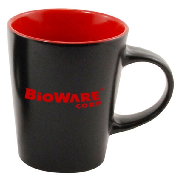 12 oz Silk Black Coffee Mug and Colored Interior - 12 oz Silk Black Coffee Mug and Colored Interior - Image 0 of 3