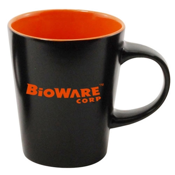 12 oz Silk Black Coffee Mug and Colored Interior - 12 oz Silk Black Coffee Mug and Colored Interior - Image 1 of 3