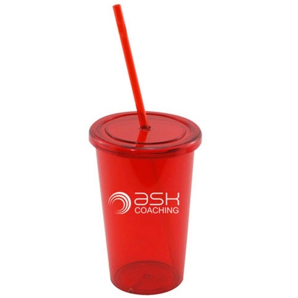 16 oz Acrylic Tumbler with Straw - 16 oz Acrylic Tumbler with Straw - Image 2 of 2