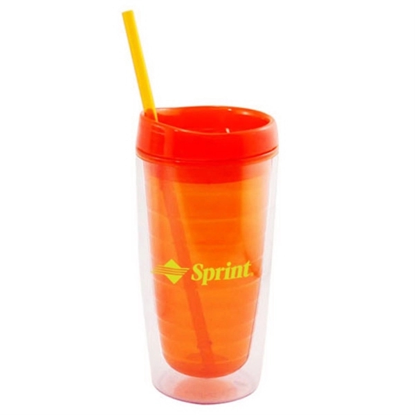 16 oz Double Wall Acrylic Tumbler with Straw - 16 oz Double Wall Acrylic Tumbler with Straw - Image 0 of 0