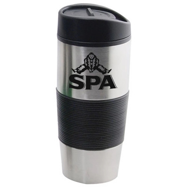 16 oz Insulated Tumbler with Colored Silicone Sleeve - 16 oz Insulated Tumbler with Colored Silicone Sleeve - Image 1 of 6