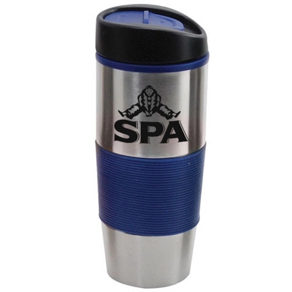 16 oz Insulated Tumbler with Colored Silicone Sleeve - 16 oz Insulated Tumbler with Colored Silicone Sleeve - Image 2 of 6