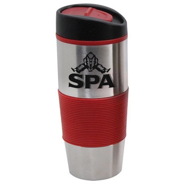 16 oz Insulated Tumbler with Colored Silicone Sleeve - 16 oz Insulated Tumbler with Colored Silicone Sleeve - Image 6 of 6