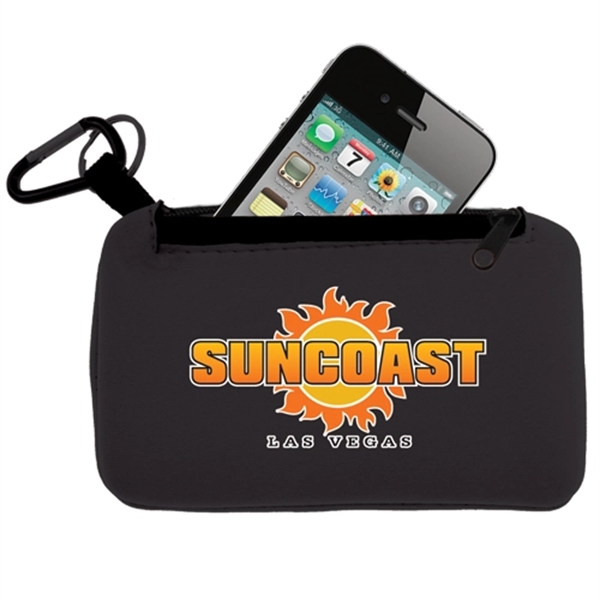 Custom Smartphone holder with Zippered Pouch- Full Color