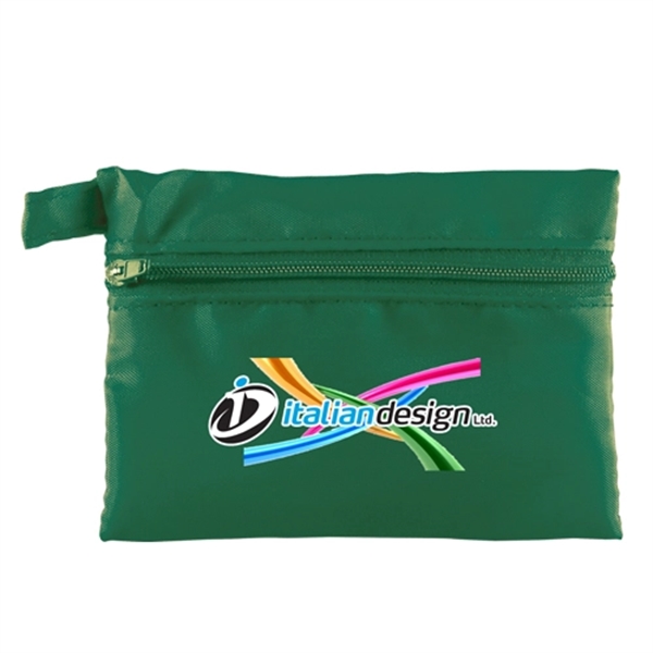Custom Zippered Bag with keychain loop- Full Color