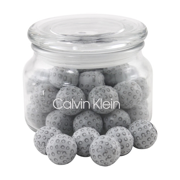 Chocolate Golf Balls in a Glass Jar with Lid