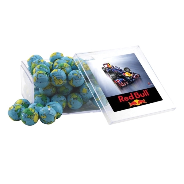 Chocolate Globes in a Clear Acrylic Large Box