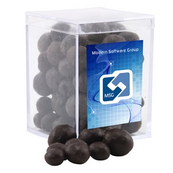 Chocolate Espresso Beans in a Clear Acrylic Square Box