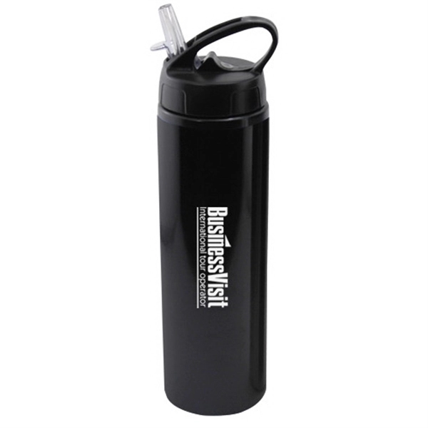 Custom 24 oz Aluminum Water Bottle with Sports Sipper Flip Straw