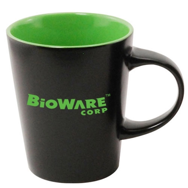 Custom 12 oz Silk Black Coffee Mug and Colored Interior