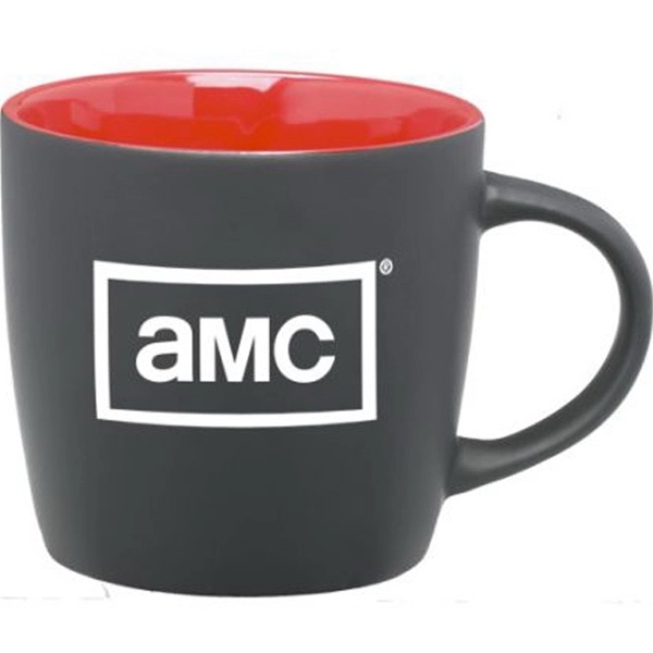 12 oz. Matte Black Ceramic Coffee Mug with Colored Interior