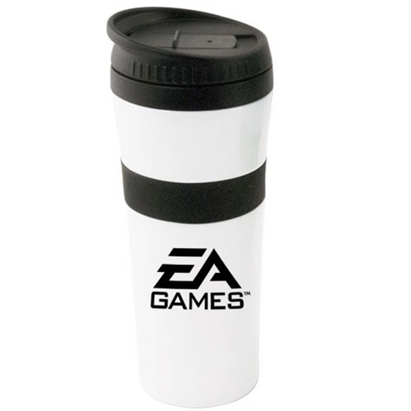 20 oz White Stainless Steel Tumbler with Colored Accents