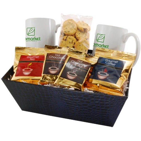 Tray with Mugs and Chocolate Chip Cookies
