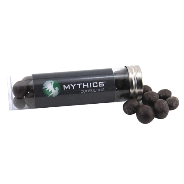 5 " Plastic Tube with Metal Cap-Chocolate Espresso Beans