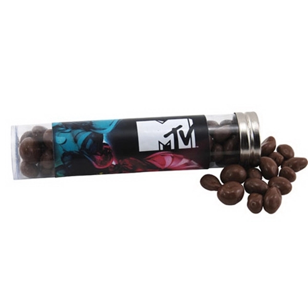 6 " Plastic Tube with Metal Cap-Chocolate Covered Raisins
