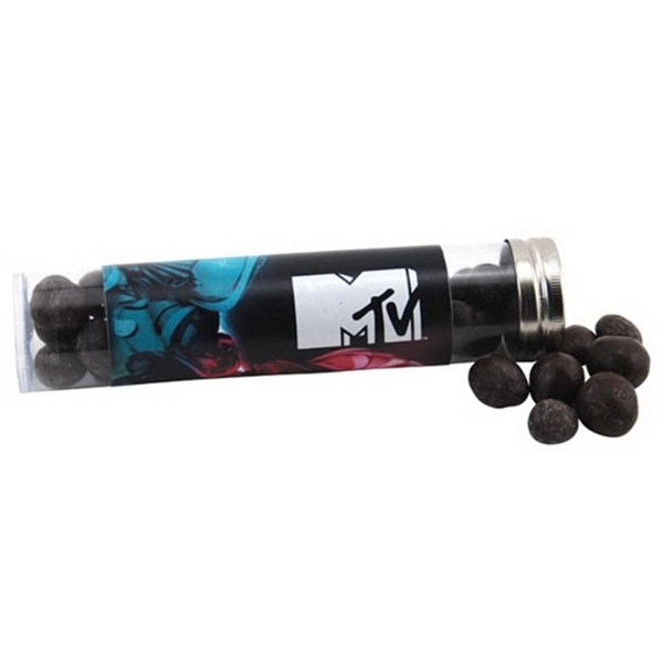 6 " Plastic Tube with Metal Cap-Chocolate Espresso Beans