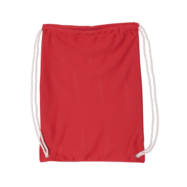 100% Polyester Jersey Mesh Drawstring Backpack - 100% Polyester Jersey Mesh Drawstring Backpack - Image 4 of 5