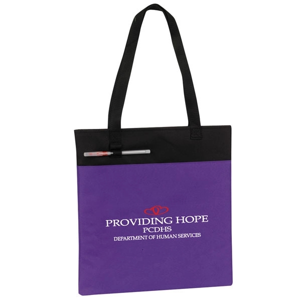 600D Polyester Reusable Tote Bag w/ Handle for Outdoor Event - 600D Polyester Reusable Tote Bag w/ Handle for Outdoor Event - Image 2 of 4