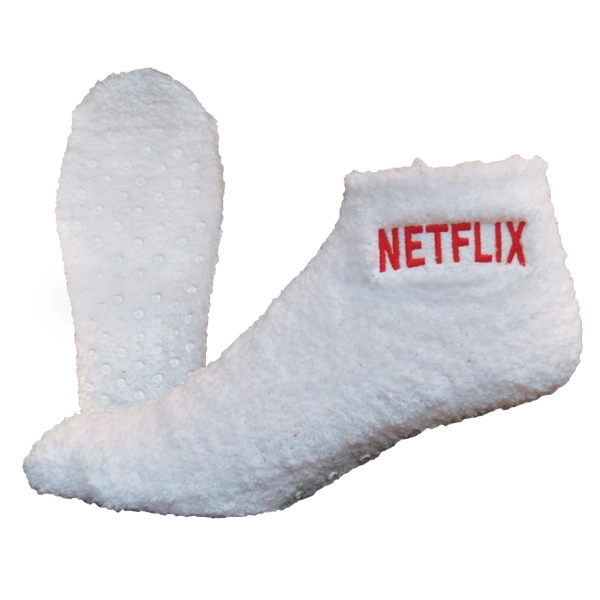 Fuzzy Footie Tread Socks with Slip Resistant Grippers - Fuzzy Footie Tread Socks with Slip Resistant Grippers - Image 3 of 18