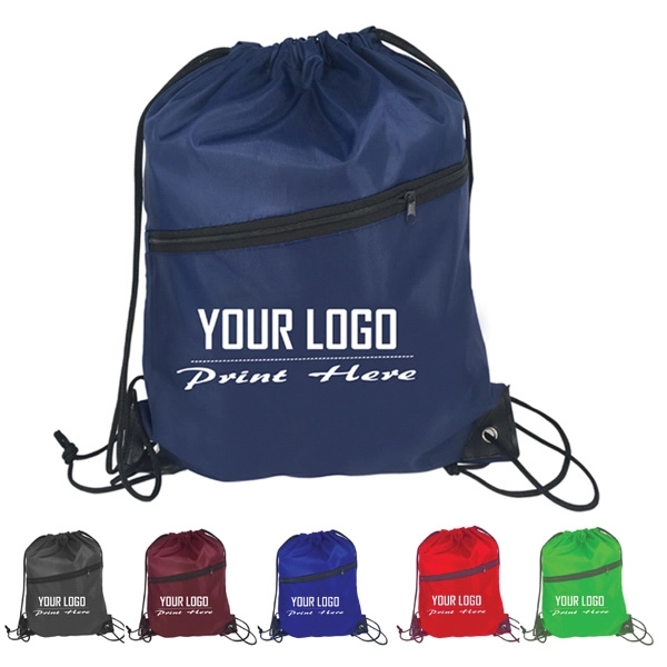 Zipper Drawstring Backpack - Zipper Drawstring Backpack - Image 0 of 3