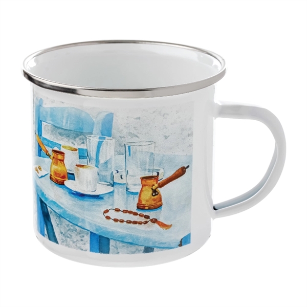 12 oz. Camper Enamel Mug w/Full Color Sublimation - 12 oz. Camper Enamel Mug w/Full Color Sublimation - Image 0 of 1