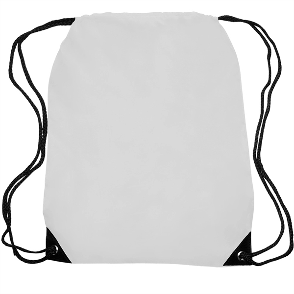 Black Trim Drawstring Backpack - Black Trim Drawstring Backpack - Image 16 of 17