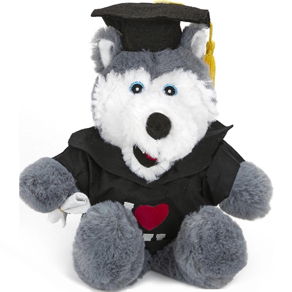 Custom Cuddle Line 9" Husky With Graduation Uniform