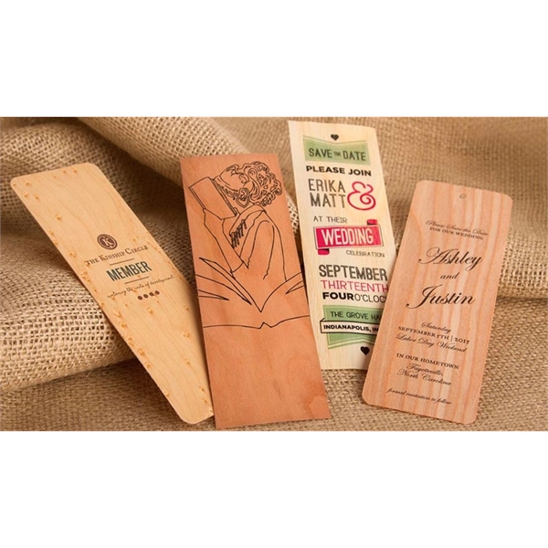 1" x 4" - Wood Veneer Bookmarks - 2 Sided - 1" x 4" - Wood Veneer Bookmarks - 2 Sided - Image 0 of 0