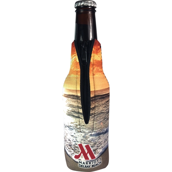 Neoprene Bottle Zipper Can Cooler with 4CPImprint