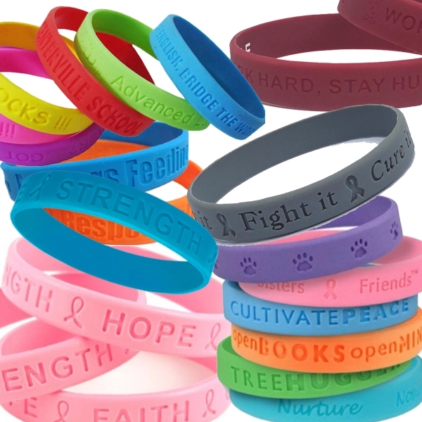 Debossed Silicone Wristband Bracelet - Debossed Silicone Wristband Bracelet - Image 14 of 16